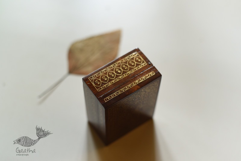 shop Tarkashi | Wood Inlay - Brass Tarkashi Box