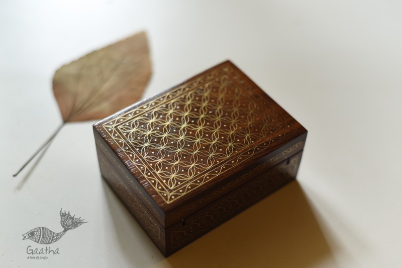 shop Handcrafted Wood Inlay Box / Tarkashi Jewelry Box