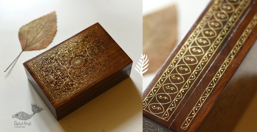 shop Tarkashi Box ~ Wood Inlay with Brass Wire