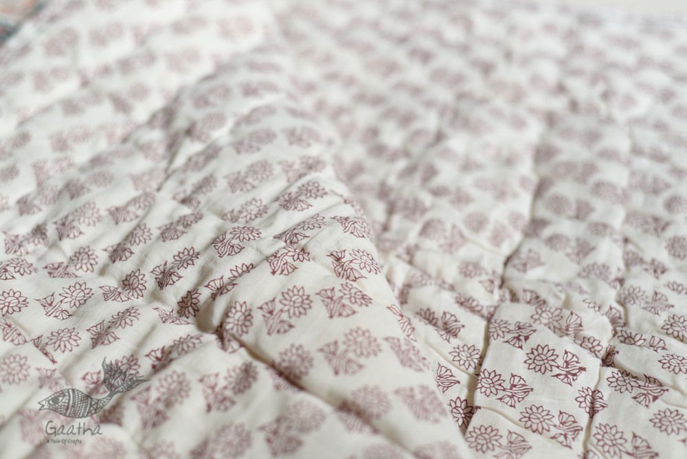 shop Pure Cotton Sanganeri Jaipuri Razai/Quilt (Single Bed)