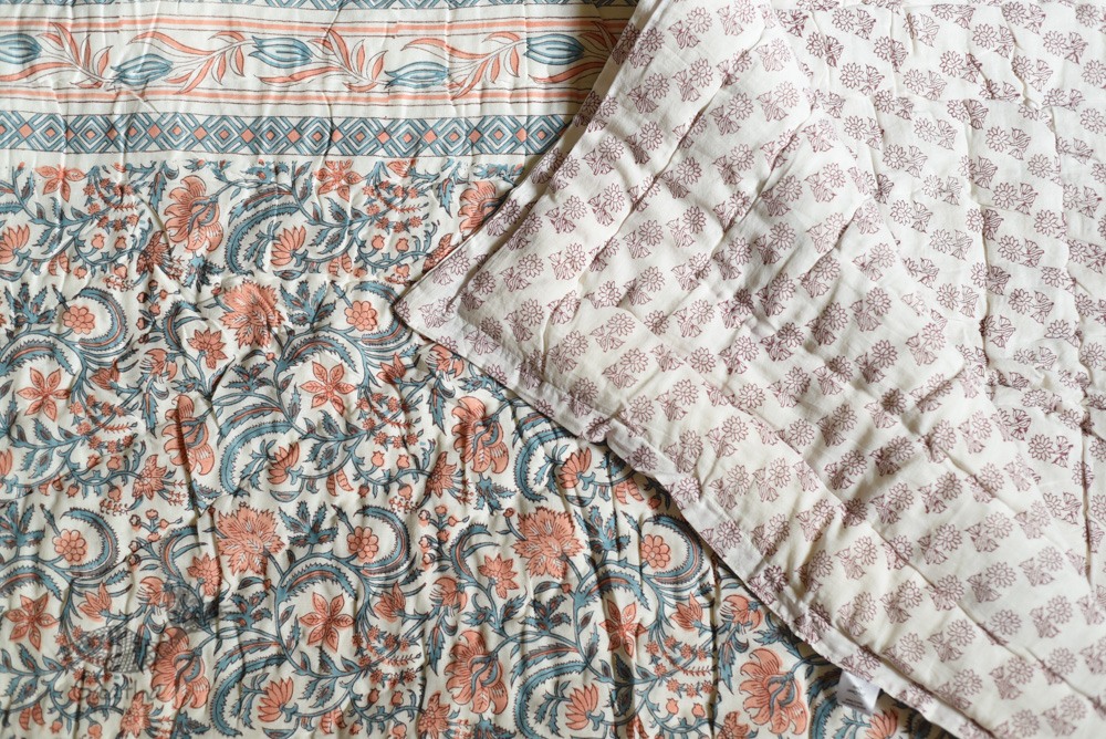shop Pure Cotton Sanganeri Jaipuri Razai/Quilt (Single Bed)