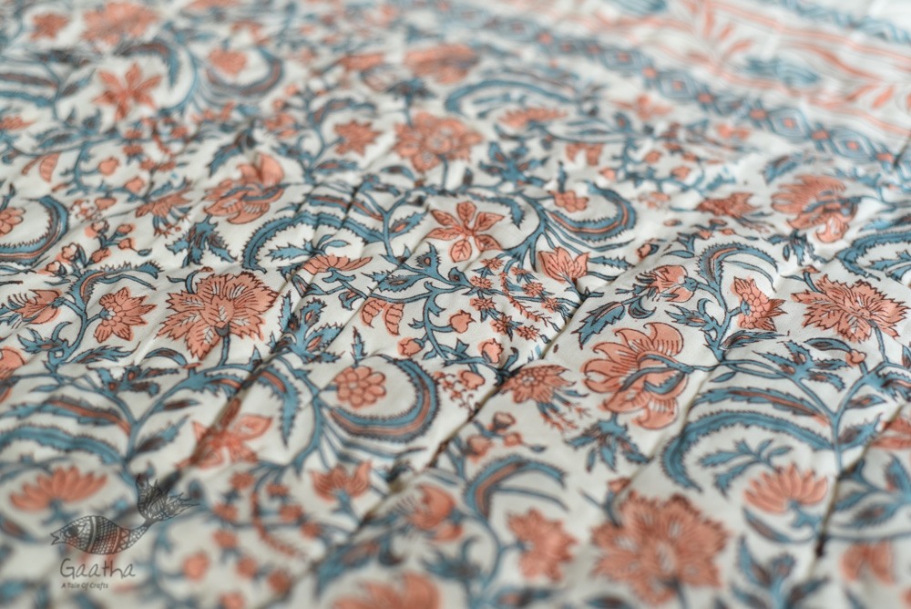 shop Pure Cotton Sanganeri Jaipuri Razai/Quilt (Single Bed)
