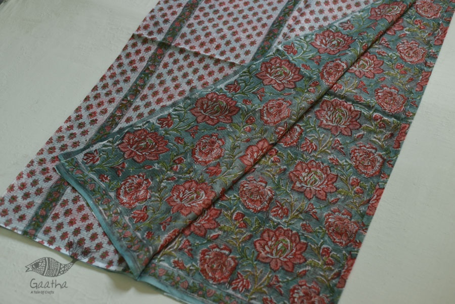 shop sanganeri block printed kota cotton saree