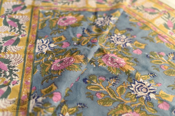 shop Sanganeri Hand block Printed Bedsheet