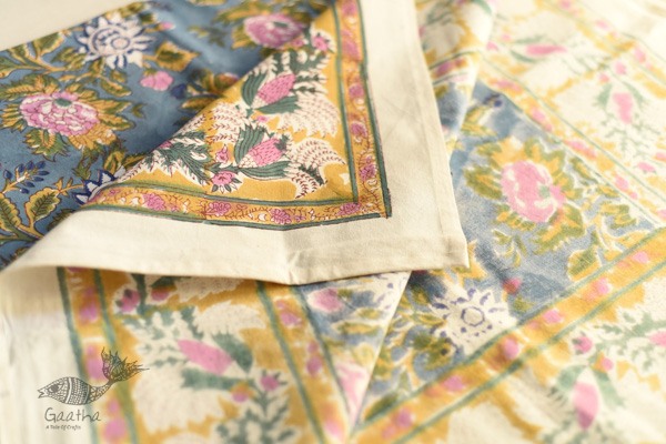 shop Sanganeri Hand block Printed Bedsheet