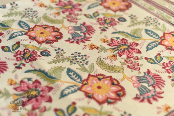 shop Sanganeri Hand block Printed Bedsheet
