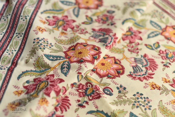 shop Sanganeri Hand block Printed Bedsheet