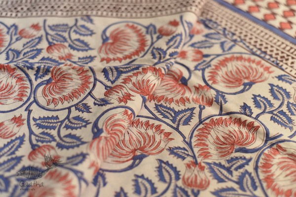 shop Sanganeri Hand block Printed Bedsheet
