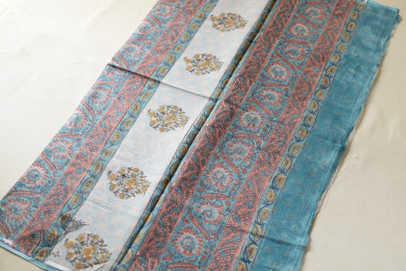 shop sanganeri block printed kota cotton saree