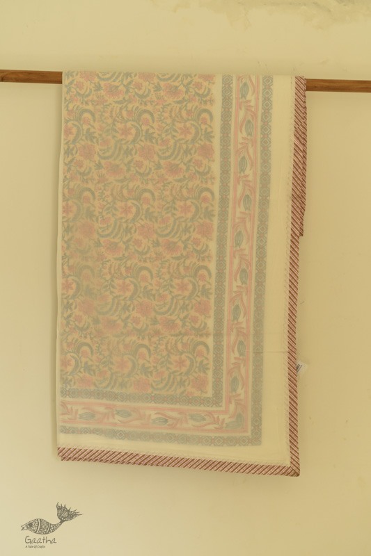 shop Dohar Double Side Hand Block Printed Mul Cotton - Single bed