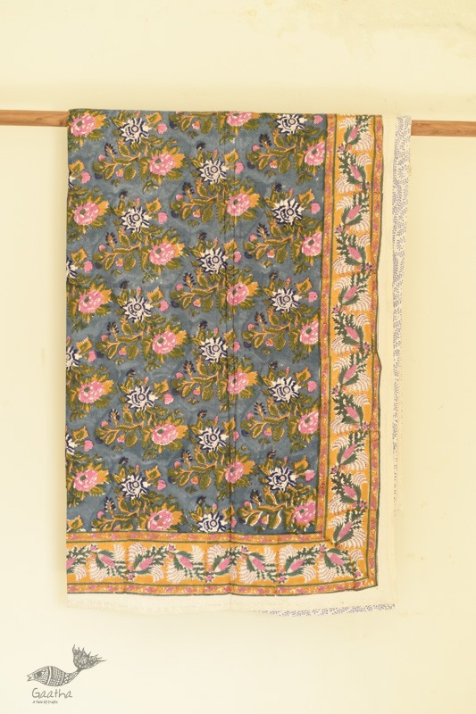 shop Sanganeri Hand Block Printed Flannel with Cotton Filling - Single Bed