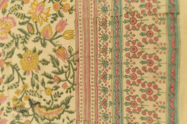shop Sanganeri Hand Block Printed Flannel with Cotton Filling - Double Bed