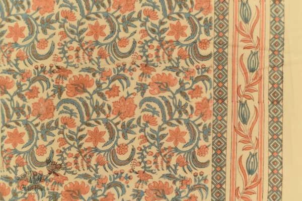 shop Sanganeri Hand Block Printed Flannel with Cotton Filling - Double Bed