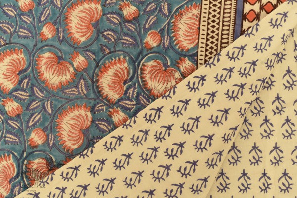 shop Sanganeri Hand Block Printed Flannel with Cotton Filling - Double Bed