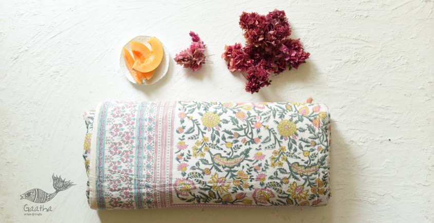 shop Sanganeri Hand Block Printed Flannel with Cotton Filling - Double Bed