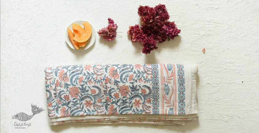 shop Sanganeri Hand Block Printed Flannel with Cotton Filling - Double Bed