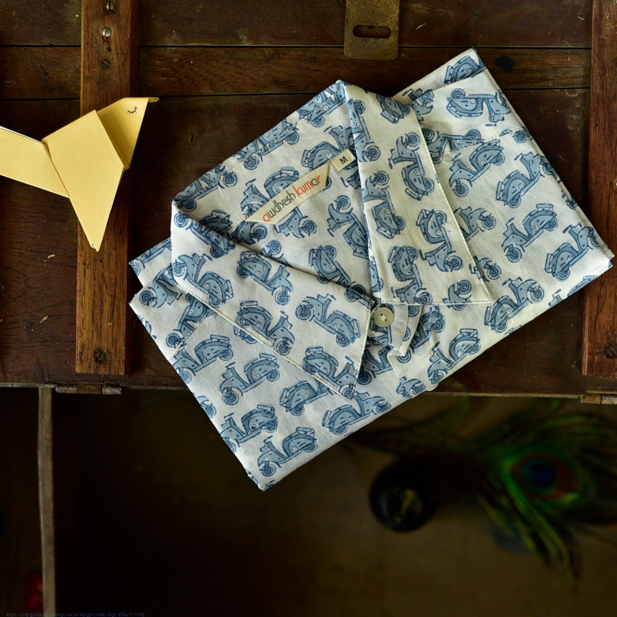 Sanganeri Cotton Half Sleeve Shirt | Scooter