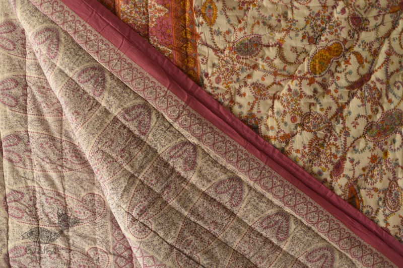 shop Sanganeri Jaipuri Razai Double Bed - Light Weight Quilt