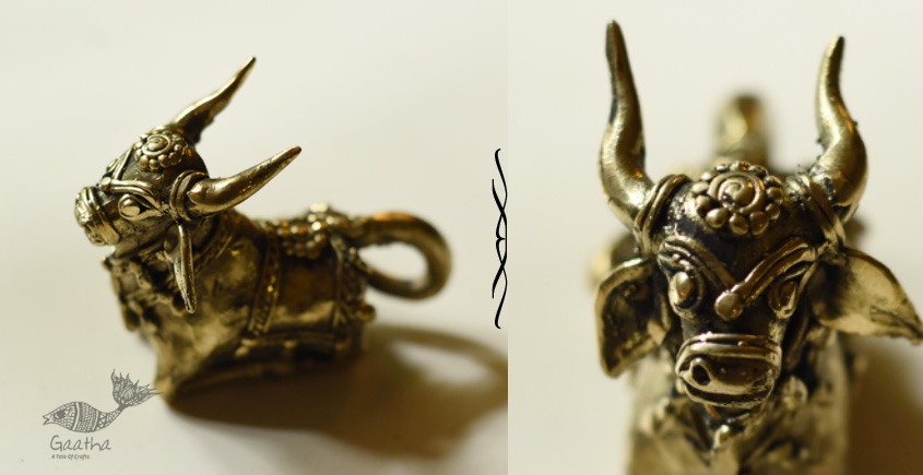 buy Handmade Brass Dhokra - Nandi / Cow