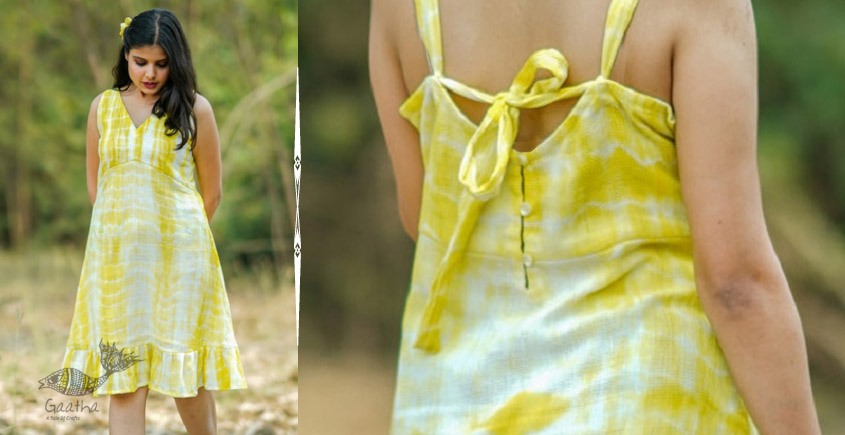 shop tye & dyed A-line dress - handwoven