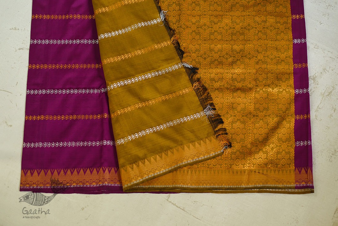 shop Assamese Silk Saree - Deep Purple