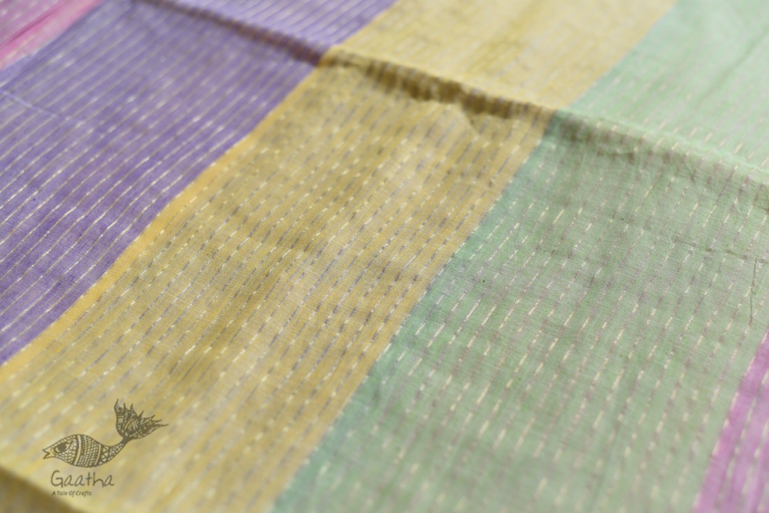 shop handloom cotton saree Multi Colour