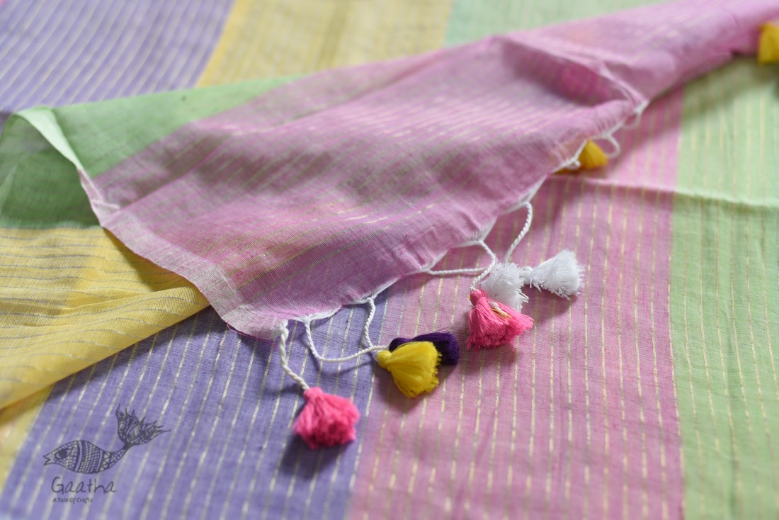 shop handloom cotton saree Multi Colour