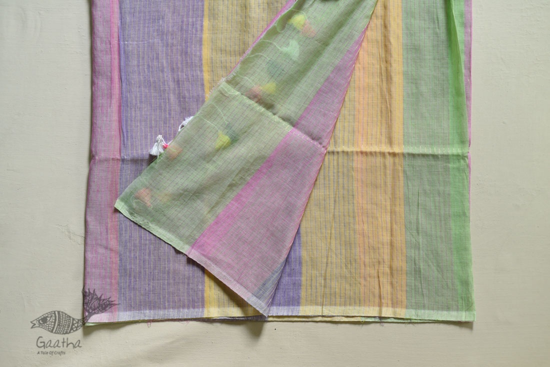 shop handloom cotton saree Multi Colour