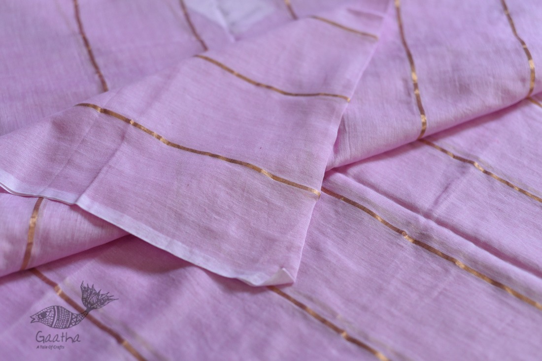 shop Handwoven cotton saree Pink