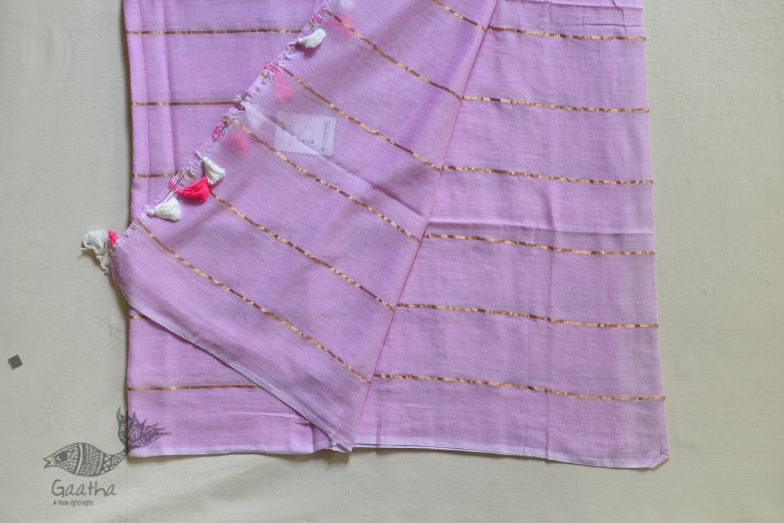 shop Handwoven cotton saree Pink