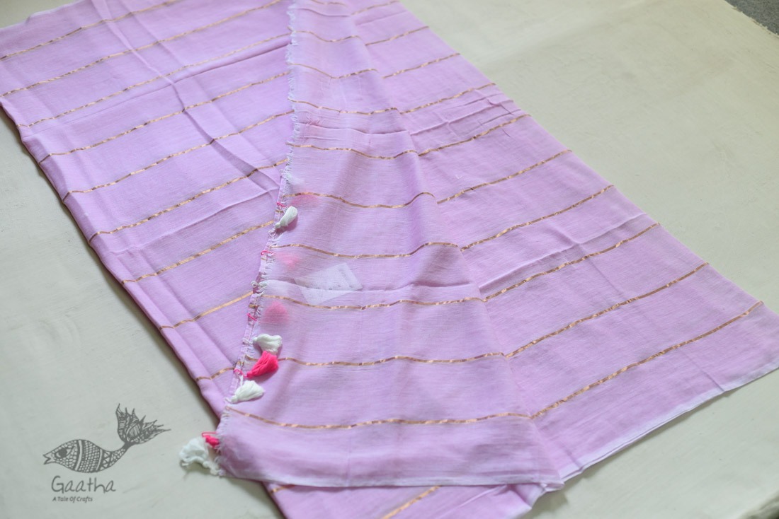 shop Handwoven cotton saree Pink