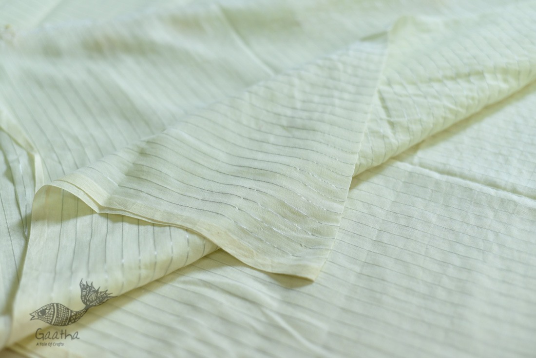 shop saree handloom cotton  - Light Yellow