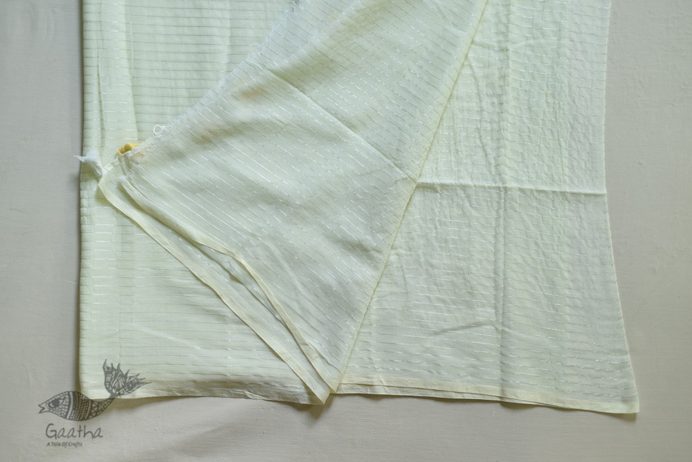 shop saree handloom cotton  - Light Yellow