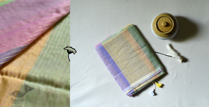 shop handloom cotton saree Multi Colour