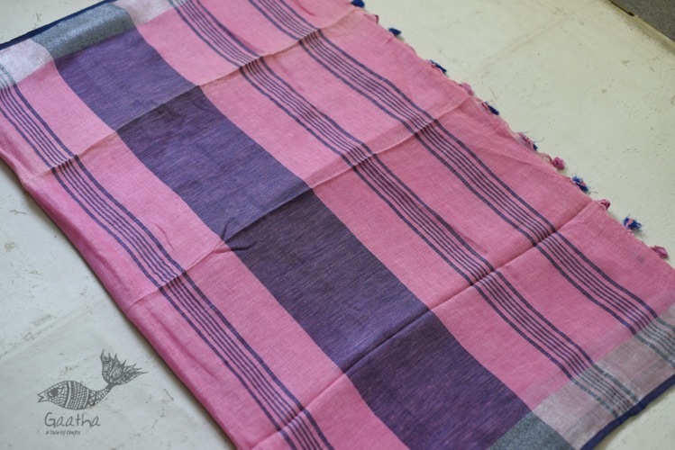 Pink Linen Saree