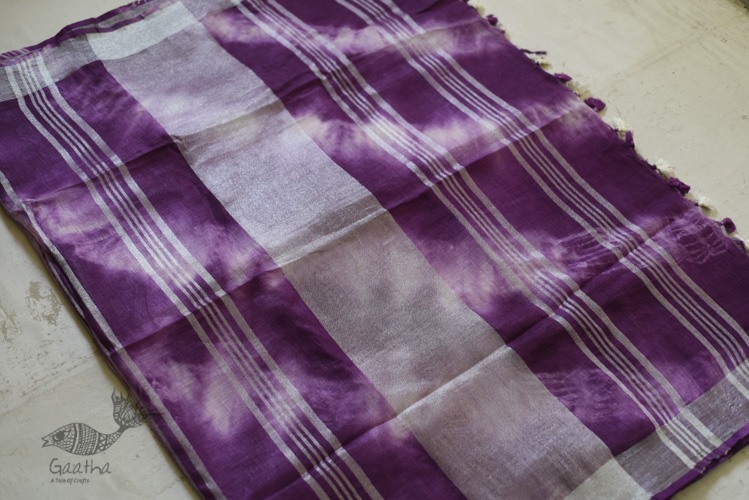 Purple Linen Gotta Patti Work Saree 