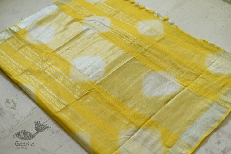 Yellow Linen Gotta Patti work saree