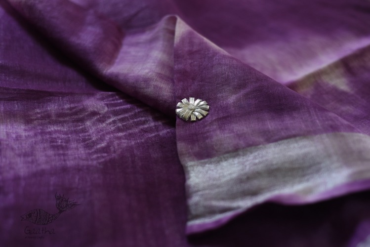 Purple Linen Gotta Patti Work Saree 