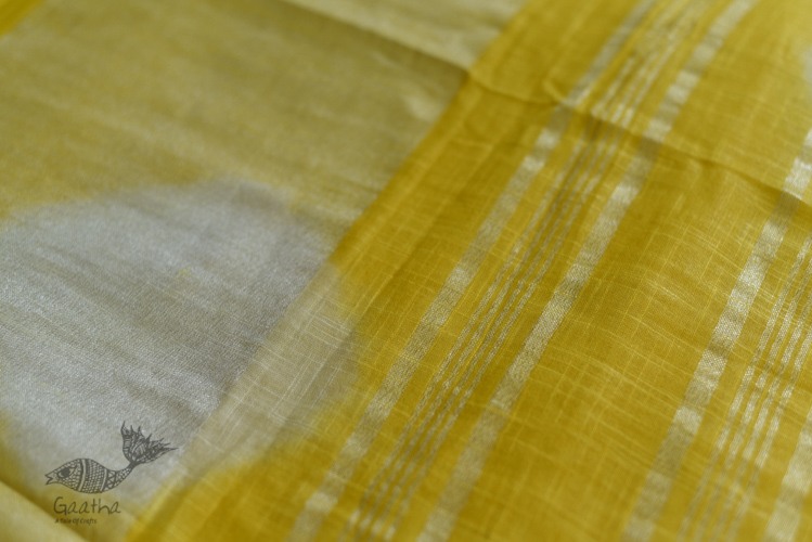 Yellow Linen Gotta Patti work saree