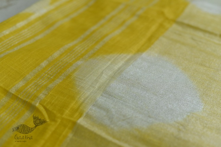 Yellow Linen Gotta Patti work saree