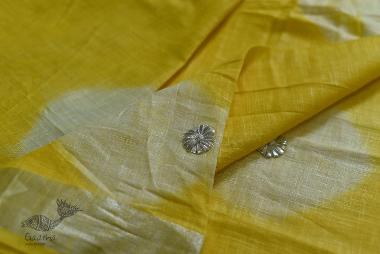 Yellow Linen Gotta Patti work saree