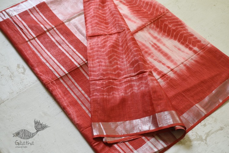 Orange Linen Saree