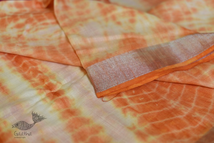 Orange & Pink Linen Saree