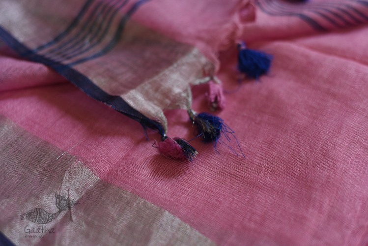 Pink Linen Saree