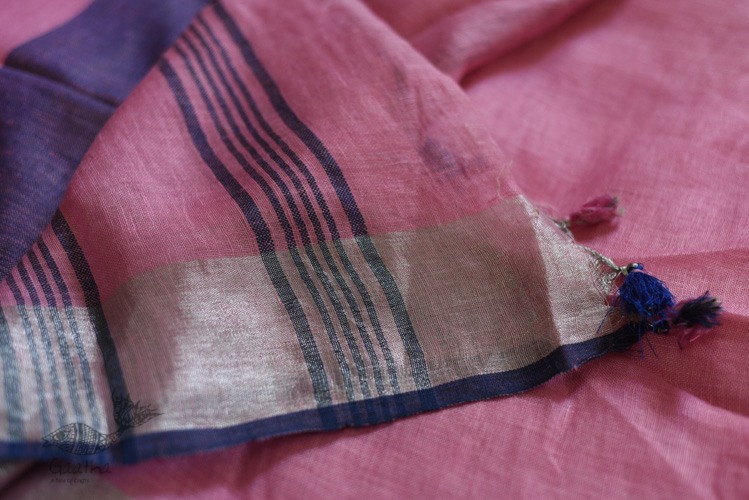 Pink Linen Saree