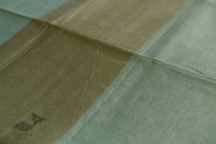 Kota Checked Zari Cotton Saree in Sky Blue Colour