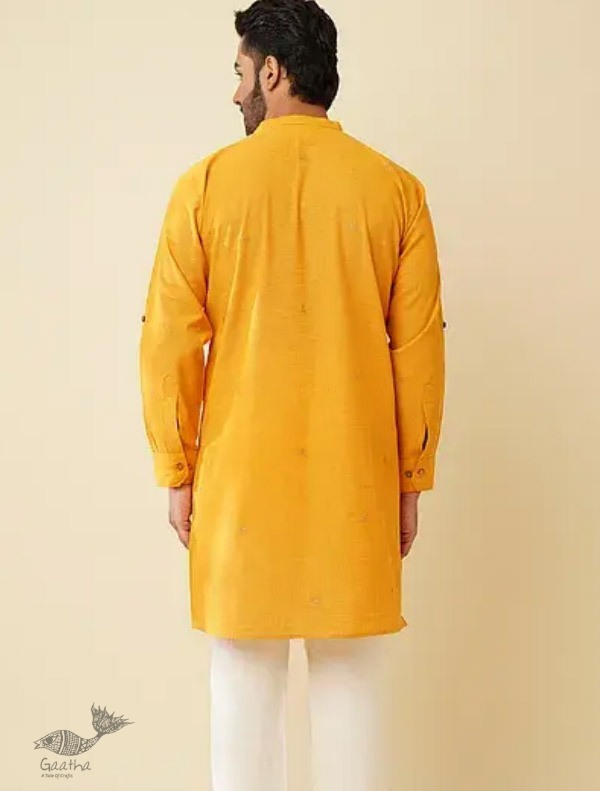 shop Handwoven Cotton - Yellow Kurta