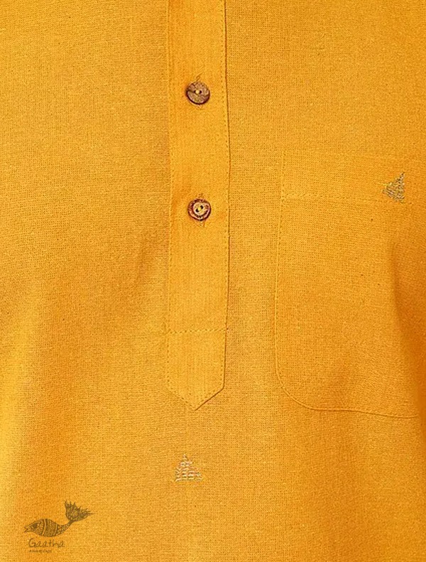 shop Handwoven Cotton - Yellow Kurta