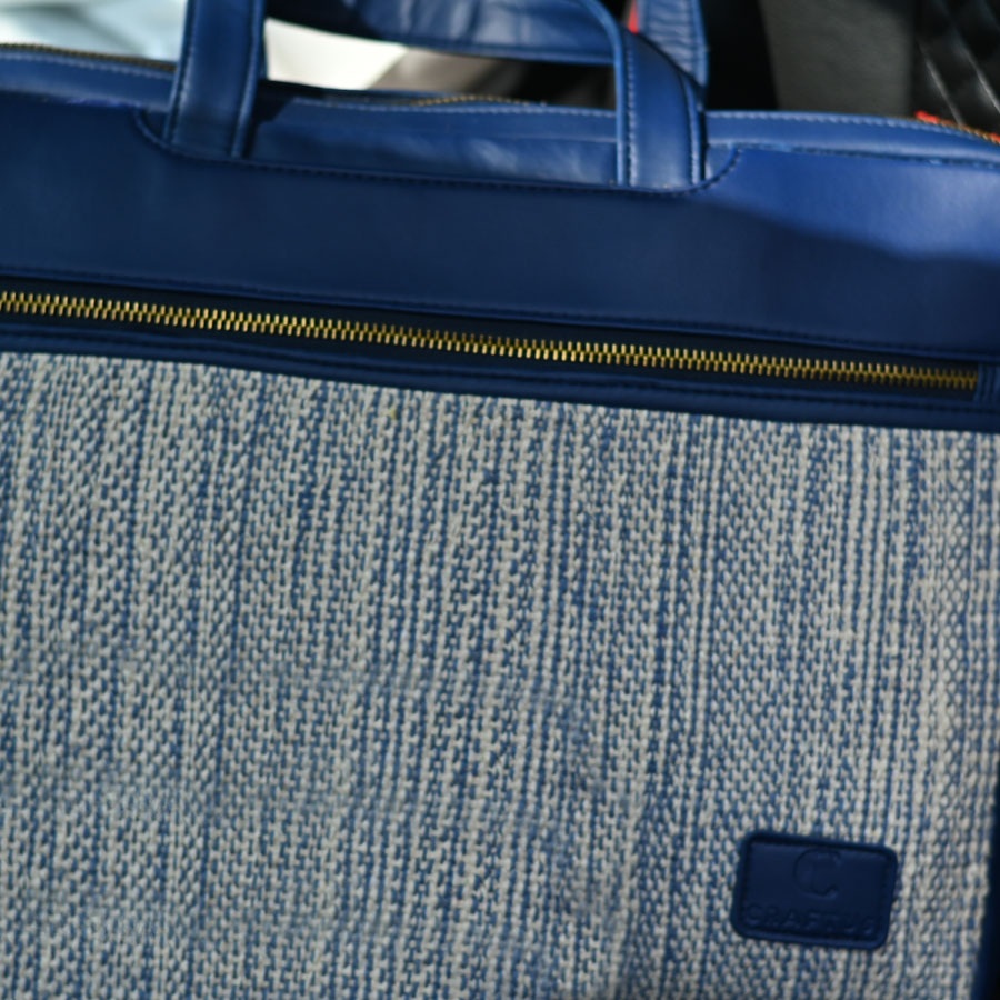 shop Panja Dhurrie Laptop Bag - Blue