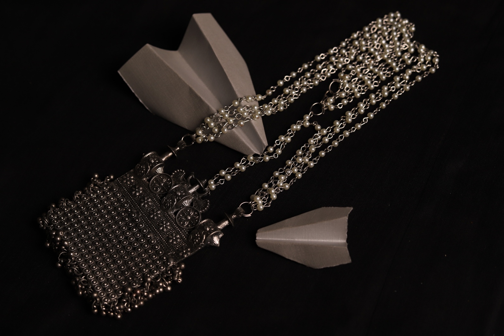 रेवती ✽ Morni Pendant with Pearl Strings ✽ Necklace ✽ 18